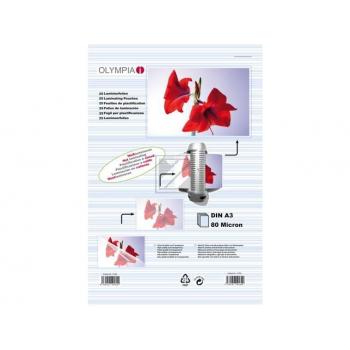 9182 OLYMPIA LAMINIERFOLIEN A3 25Blatt 80mic