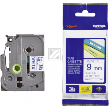 Brother P-Touch 9 mm W-B white-blue 8 m laminiert