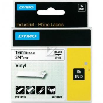 Dymo Rhino ID1 18445 Vinylband schwarz auf weiß 19 mm/5,5 m