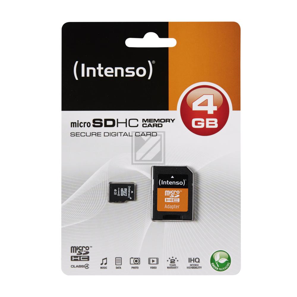Intenso Micro SD Card 4 GB Class 4 inkl. Adapter