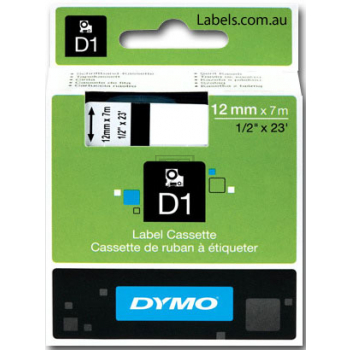 Dymo D1 Schriftband 45010 Standard schwarz auf transparent