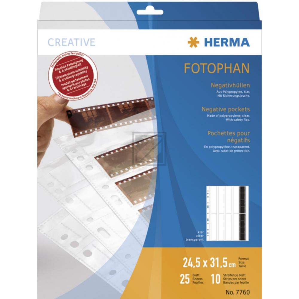 Herma Negativhüllen PP klar für 10 x 4 Streifen Inh.25 St.