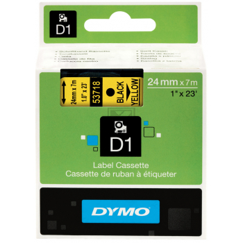 Dymo D1 Schriftband 53718 Standard schwarz auf gelb 24 mm/7 m