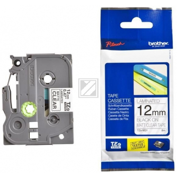 Brother P-Touch 12 mm Mc-Blk matt transparent-black 8 m laminiert