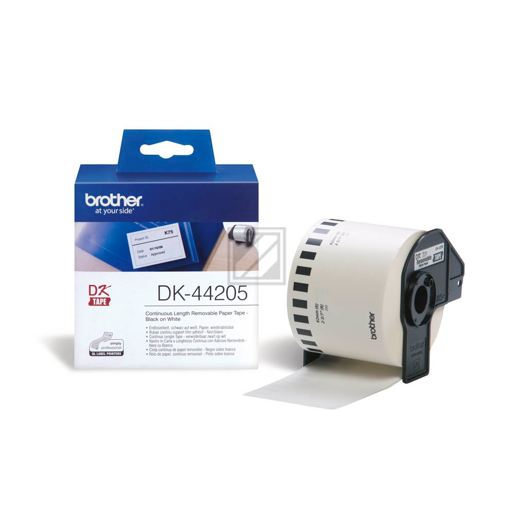 Brother P-Touch 62 mm Etiketten 30,48 m Papier weiss removeabl