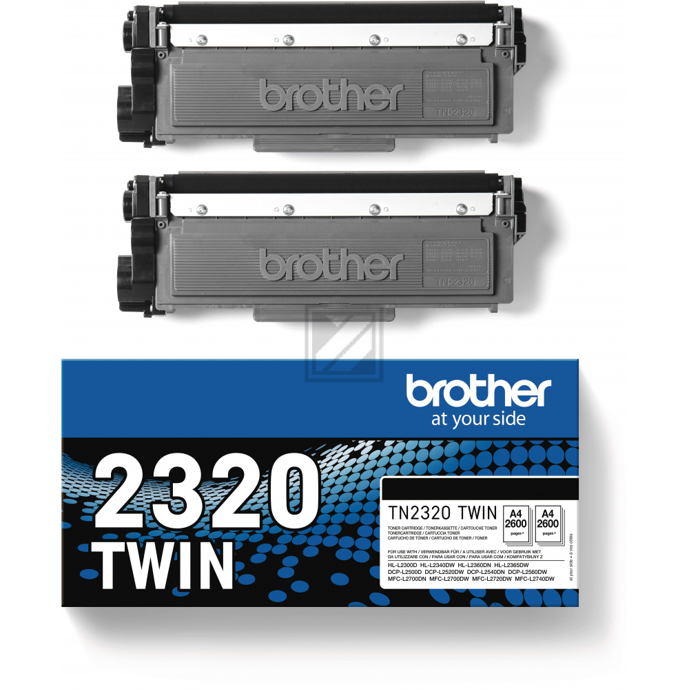 BROTHER Toner Twin Pack 2x2600 schwarz TN-2320 HL-L2340/L2360 Seiten