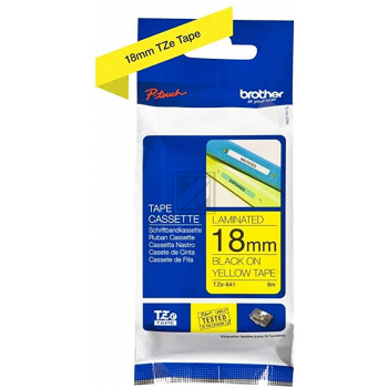 Brother P-Touch 18 mm Y-Blk yellow-black 8 m laminiert