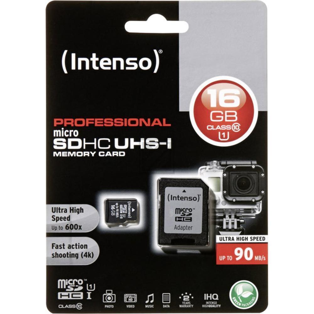 Intenso Micro SDHC Card 16 GB Class 10 UHS-I inkl. Adapter